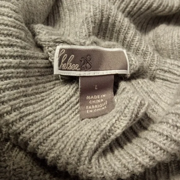 Chelsea 28 Women's Grey Hi-Lo Turtleneck Sweater L - Picture 5 of 6